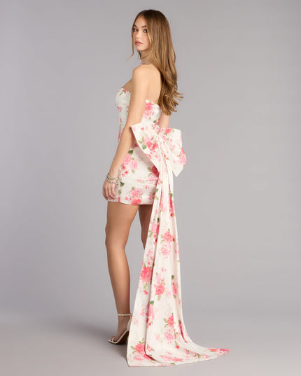 Loraine Floral Bow Mini Dress