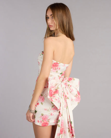 Loraine Floral Bow Mini Dress