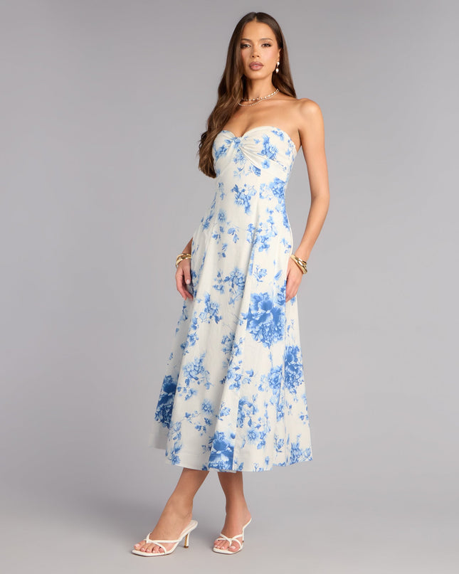 Sandra Floral A-Line Midi Formal Dress