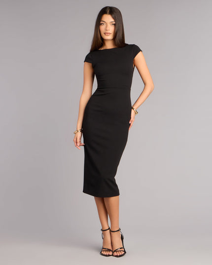 Solana Crepe Bow Midi Formal Dress