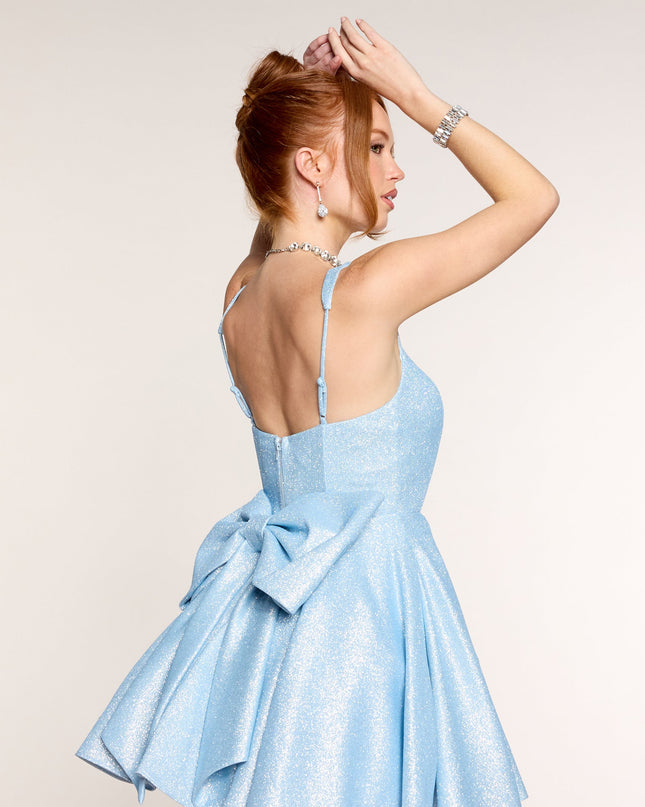Emery Glitter Bow A-Line Mini Dress