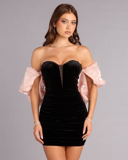 Anne Velvet Dress With Floral Shawl