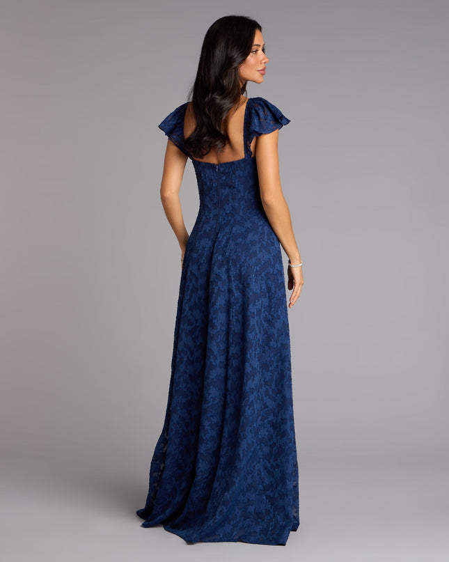 Vittoria Flutter Sleeve A-Line Chiffon Formal Dress