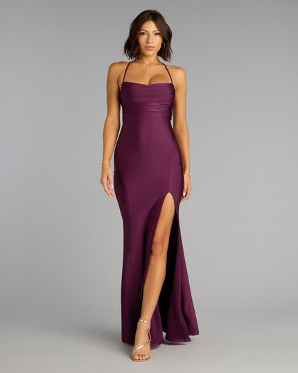 Delia Formal Cowl Neck Long Dress