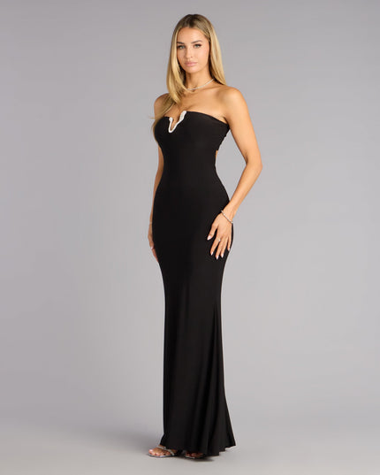 Janet Velvet Strapless Mermaid Dress