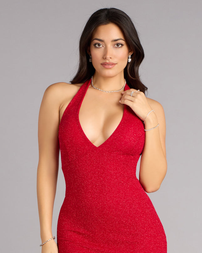 Cleo Glitter Knit Mermaid Formal Dress