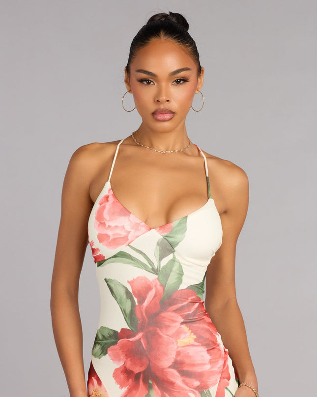 Elara Floral Open Back Formal Dress