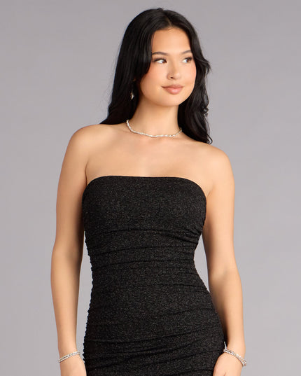 Darcy Glitter Strapless Mermaid Formal Dress