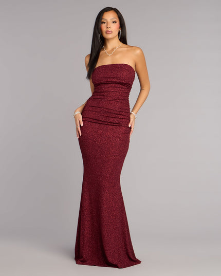 Darcy Glitter Strapless Mermaid Formal Dress