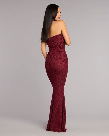 Darcy Glitter Strapless Mermaid Formal Dress