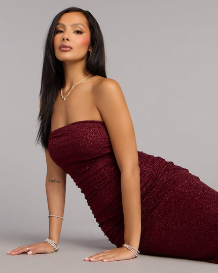 Darcy Glitter Strapless Mermaid Formal Dress