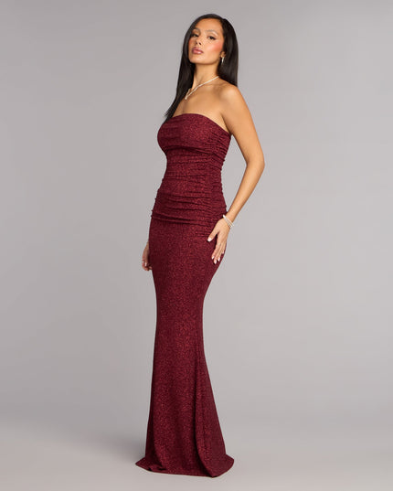 Darcy Glitter Strapless Mermaid Formal Dress