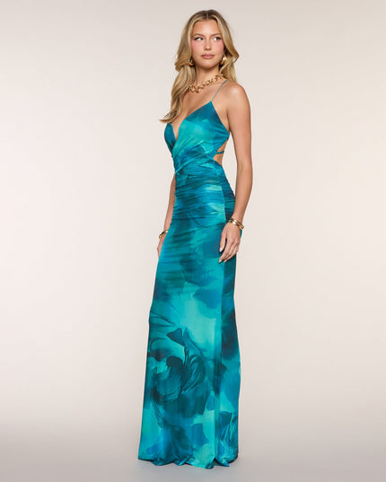 Marie Abstract Mesh Mermaid Formal Dress