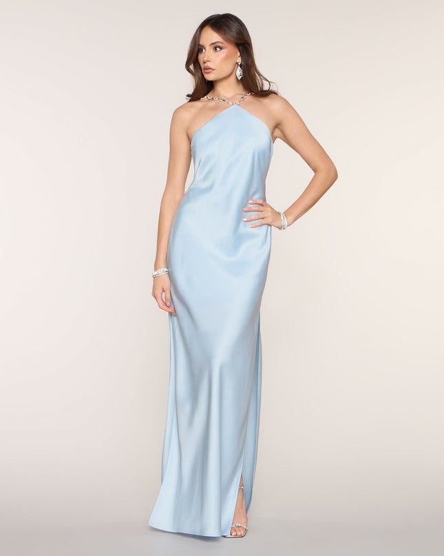 Brittany Satin Column Formal Dress