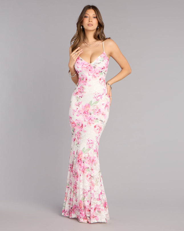 Gretchen Floral Lace Formal Dress