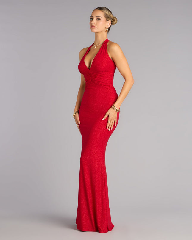 This red prom dress, the Maribeth Glitter Strappy Back Mermaid Formal Dress , features a sleek, floor-length design with trend-forward details that capture the excitement of Prom 2026.