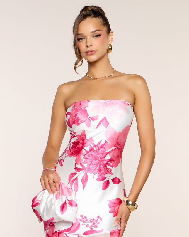 Kenzie Floral Formal Dress With Bag
