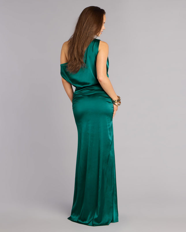 Clare Satin Off-The-Shoulder Mermaid Dress