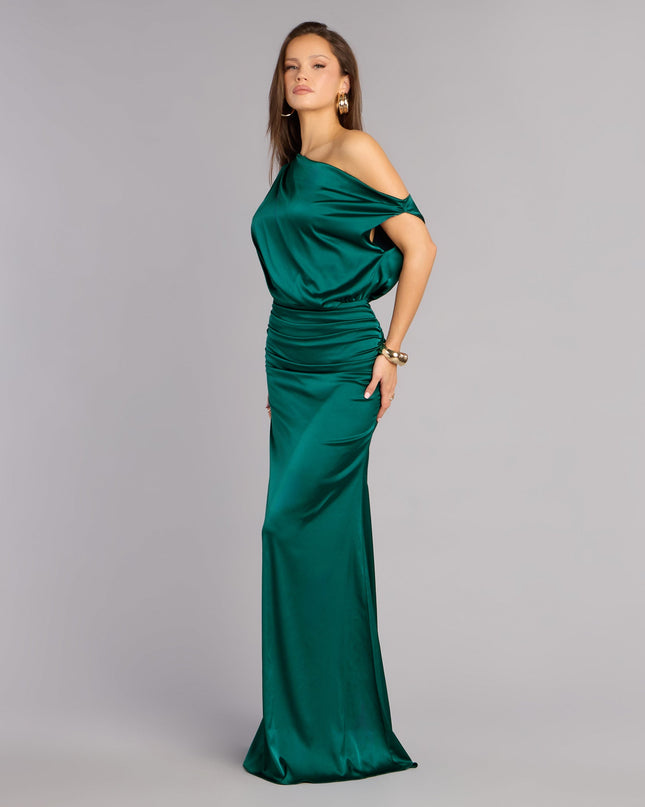 Clare Satin Off-The-Shoulder Mermaid Dress