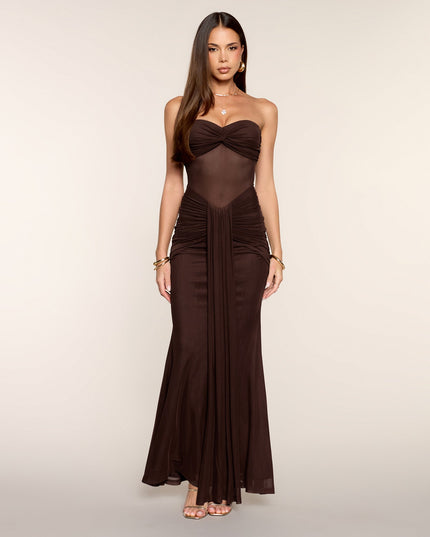 Sloane Mesh Mermaid Formal Dress