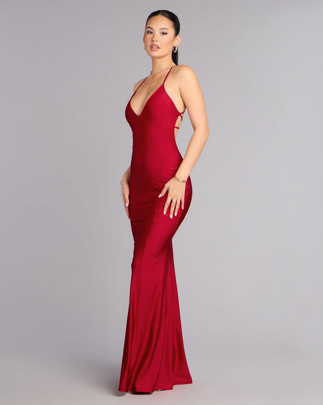 Hannah V-Neck Strappy Formal Dress