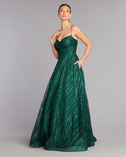 Cathy Glitter A-Line Formal Dress