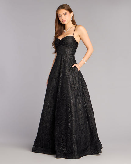 Cathy Glitter A-Line Formal Dress
