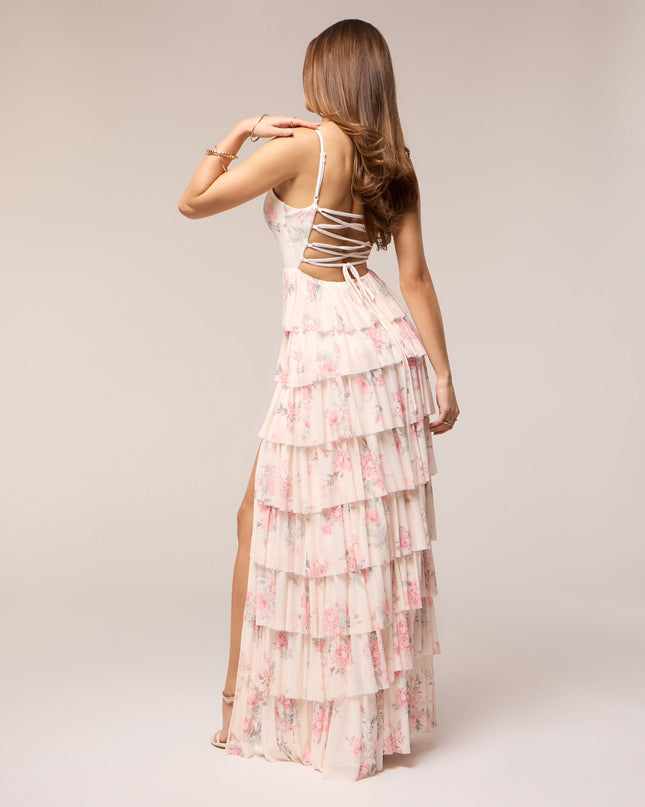 Colette Floral Ruffle Formal Dress
