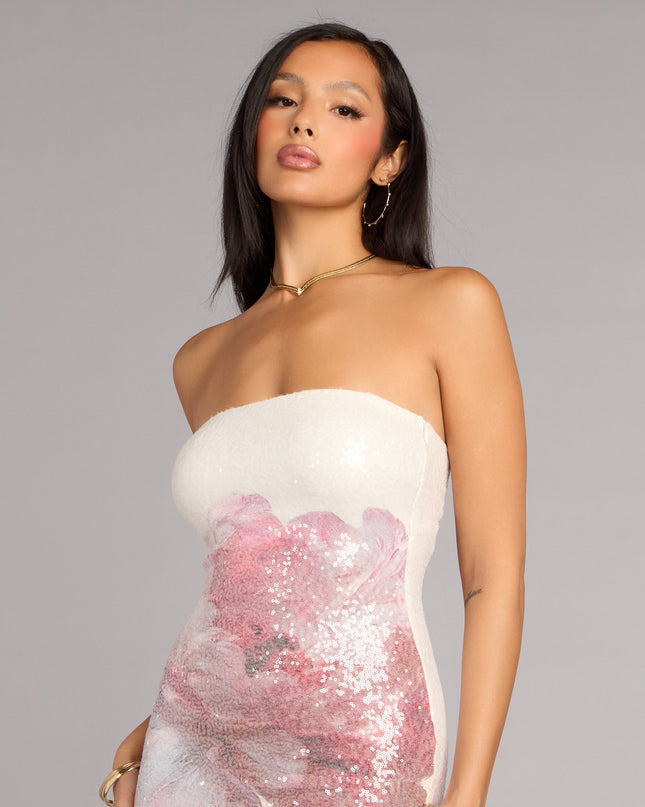 Kiki Floral Sequin Formal Dress