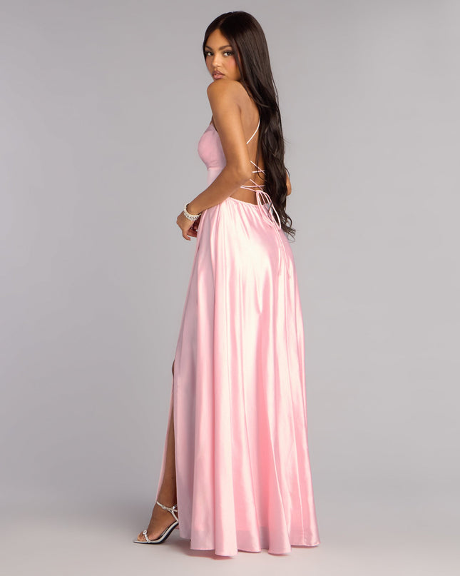 Natasha Satin A-Line Formal Dress