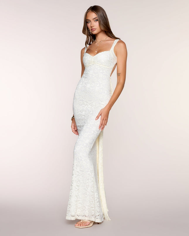 Juliette Lace Bow Open Back Formal Dress