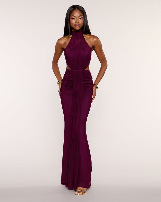 Emerie Mesh Mock Neck Mermaid Dress