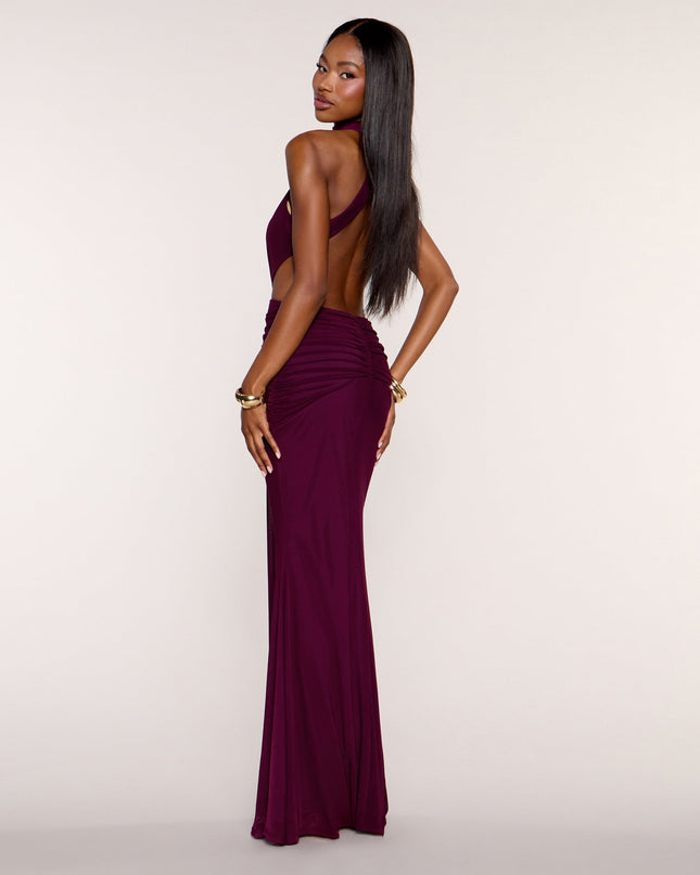 Emerie Mesh Mock Neck Mermaid Dress
