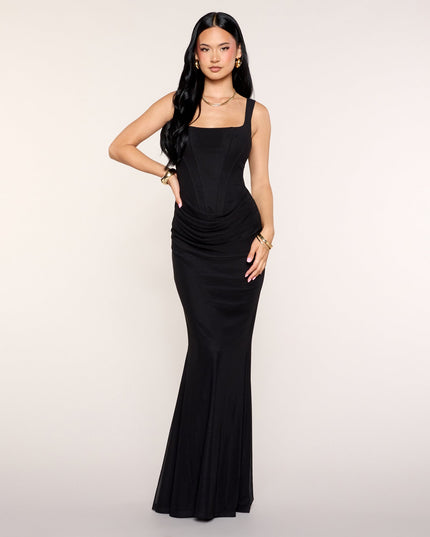 Estelle Lace-Up Mesh Mermaid Formal Dress