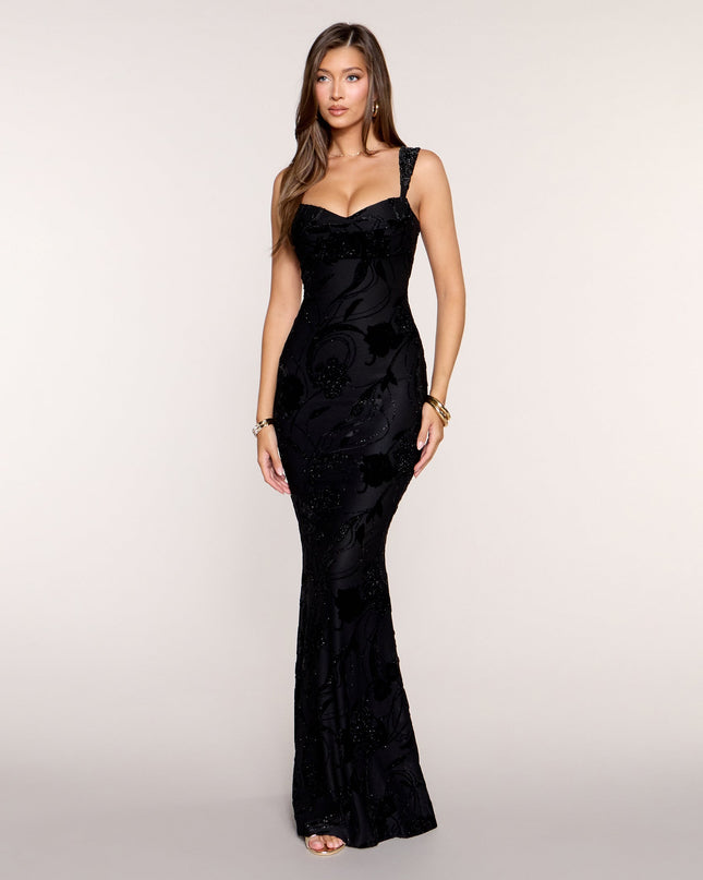 Celina Open Back Velvet Mermaid Dress