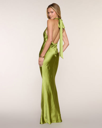 Stephanie Satin Open Back Formal Dress