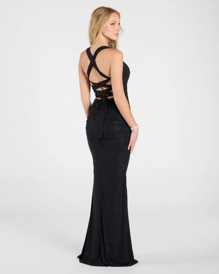 Tatiana Lace-Up Mermaid Glitter Formal Dress