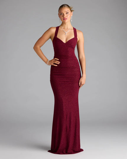 Tatiana Lace-Up Mermaid Glitter Formal Dress