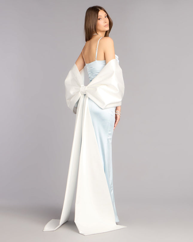 Bow Steals the Show Satin Wrap Shawl
