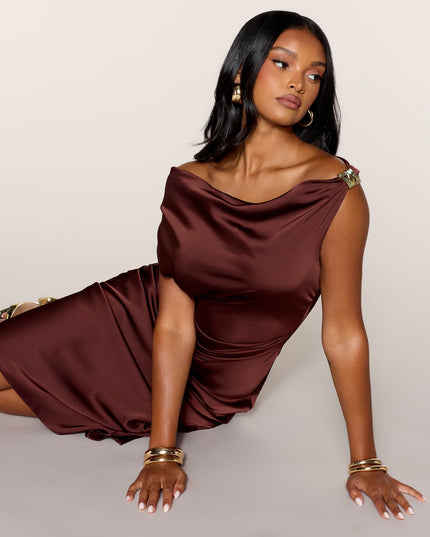 Candlelit Plans Satin Midi Dress