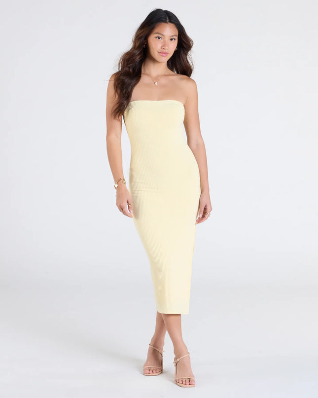 Smooth Talker Strapless Bodycon Midi Dress