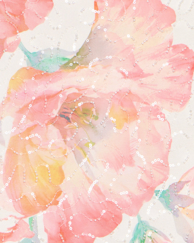 Garden Glimmer Sequin Floral Dress