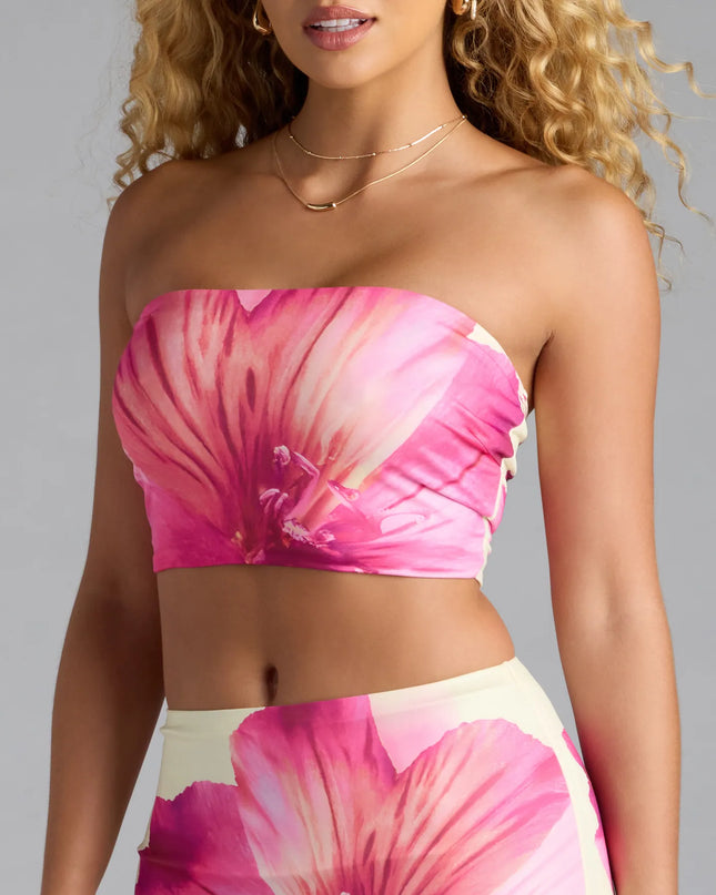 Sandy Shores Tropical Floral Crop Top