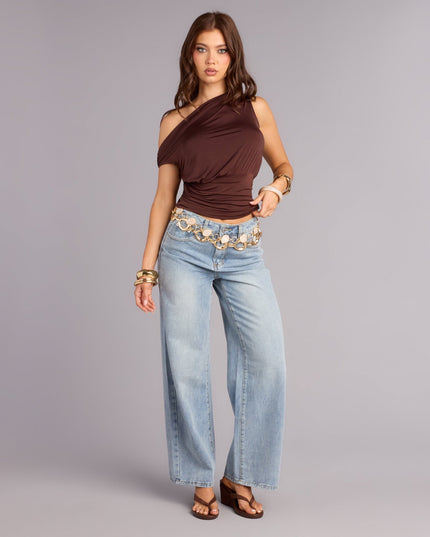 Off Script One-Shoulder Crop Top