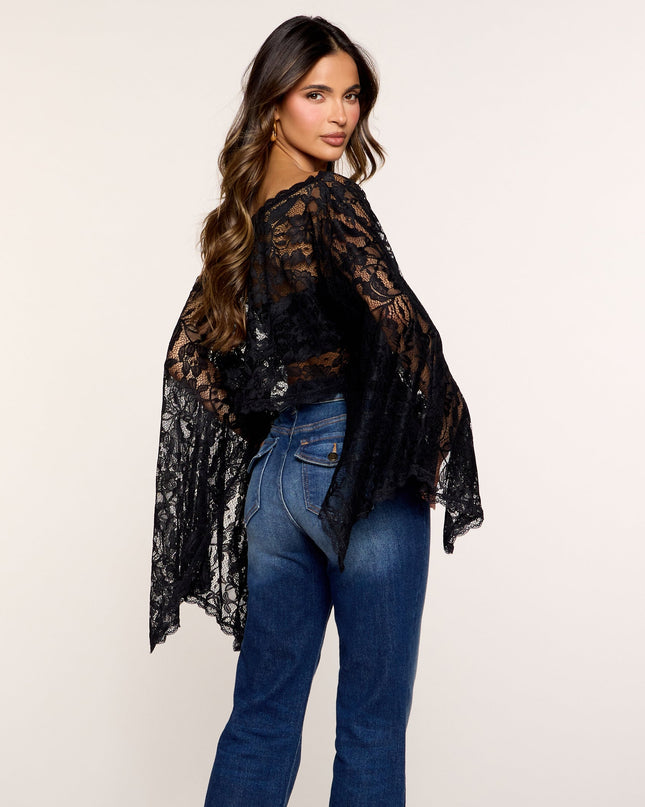 Soft Romance Floral Lace Poncho Top