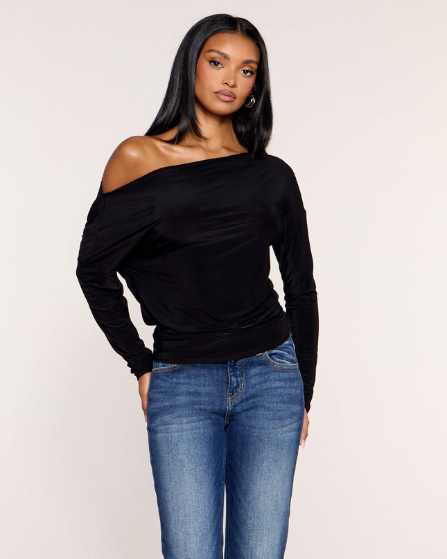 Second Look Lace Back Knit Long Sleeve Top
