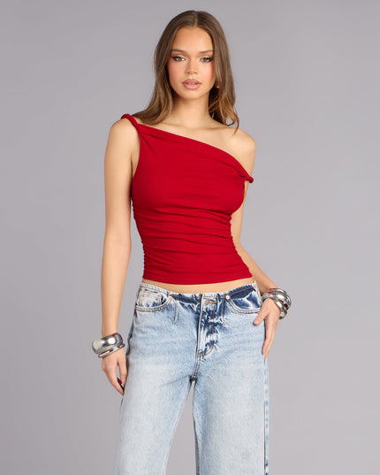 Instantly Styled Twisted One-Shoulder Top