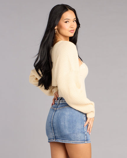 Sweet And Cozy Oversized Knit Sweater Bolero