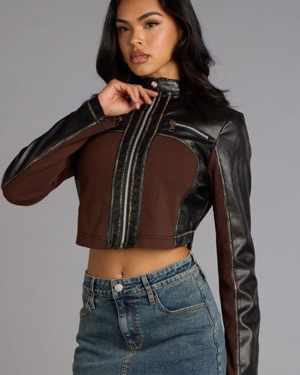 Speed Dial Faux Leather Motocross Jacket