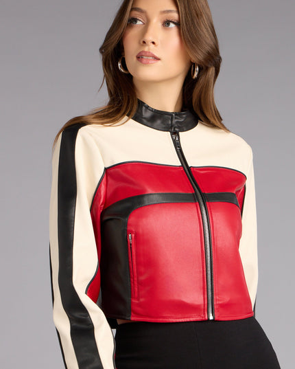 Life In The Fast Lane Crop Moto Jacket